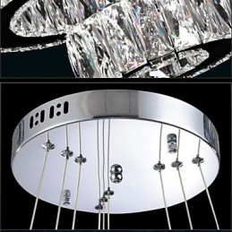 Lámpara colgante de cristal moderna con tres anillos D204060 K9, lámparas de techo de cristal grandes