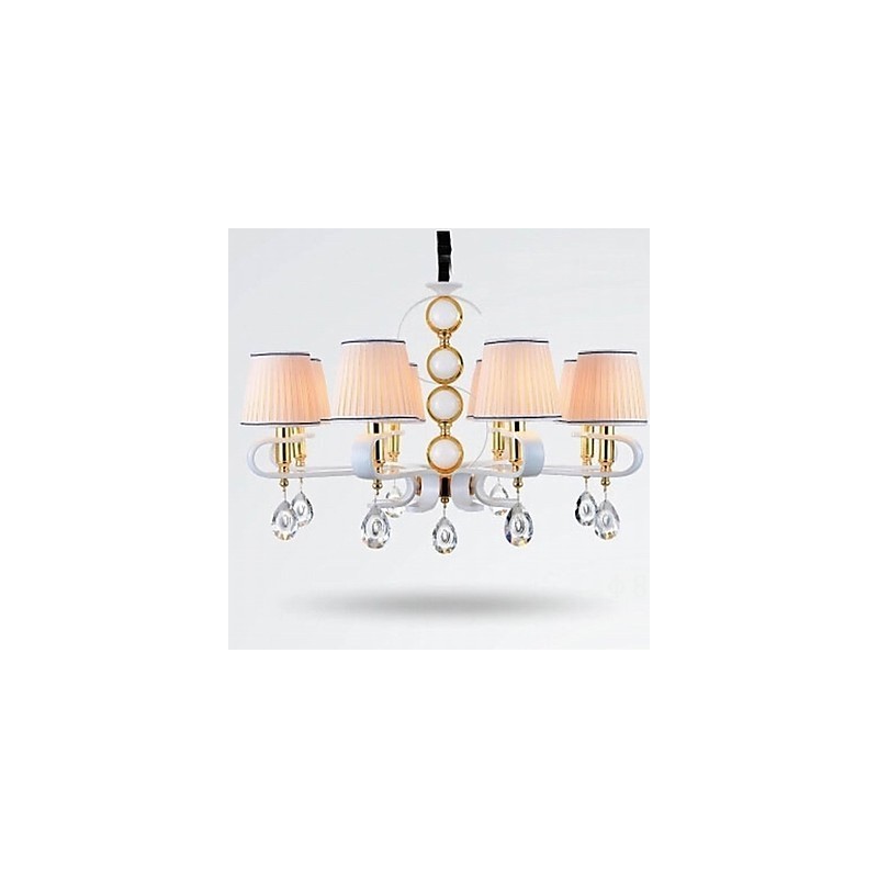 Lámpara de araña de tela de 8 luces, moderna, minimalista, de alta calidad.