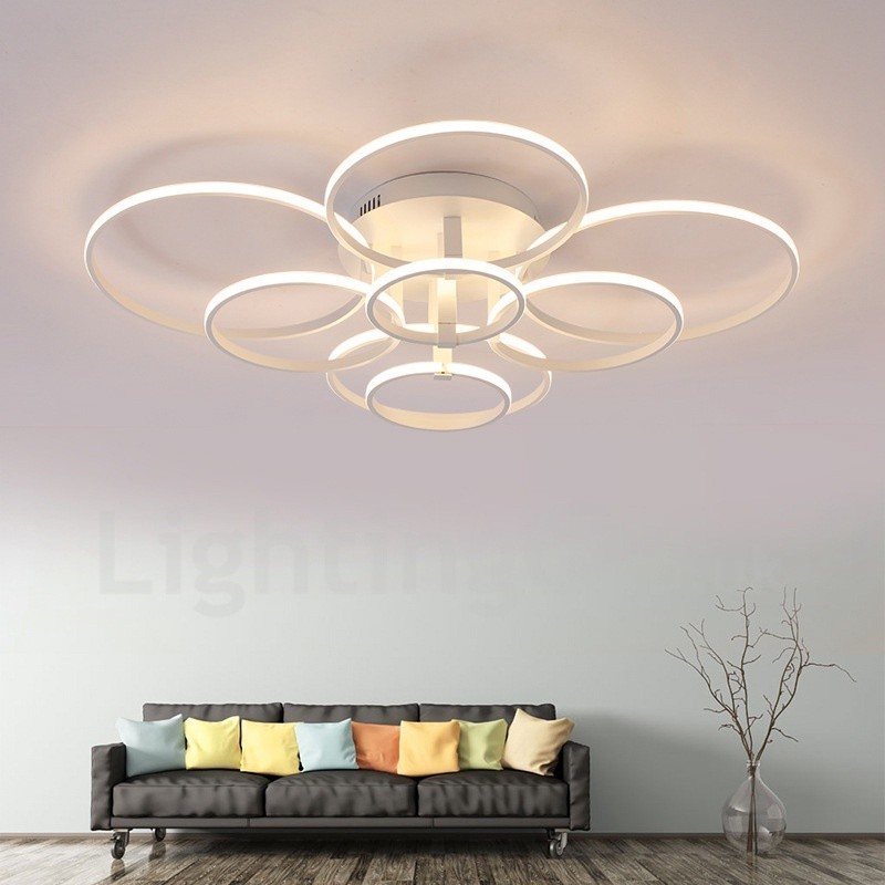 Lámpara empotrada de metal integrada, moderna y contemporánea, de 8 luces