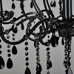 Lámpara de araña de cristal moderna contemporánea de 10 luces de metal.