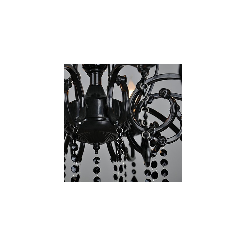 Lámpara de araña de cristal moderna contemporánea de 10 luces de metal.