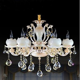 Colgante de cristal de jade de aleación de zinc de estilo europeo de lujo