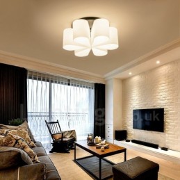 Lámpara empotrada integrada Rustic Lodge de 6 luces