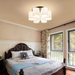 Lámpara empotrada integrada Rustic Lodge de 6 luces