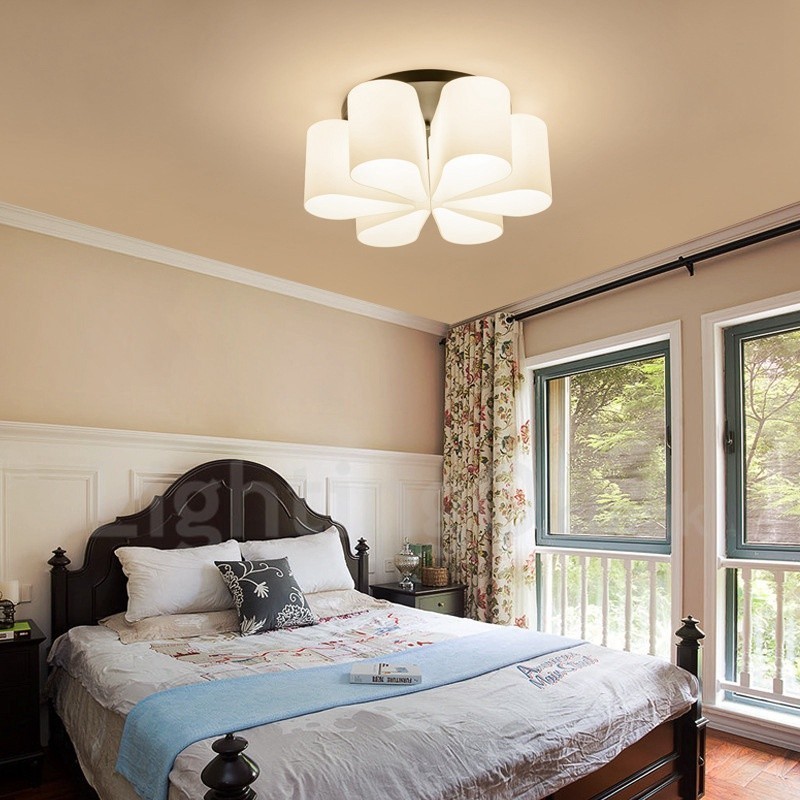 Lámpara empotrada integrada Rustic Lodge de 6 luces