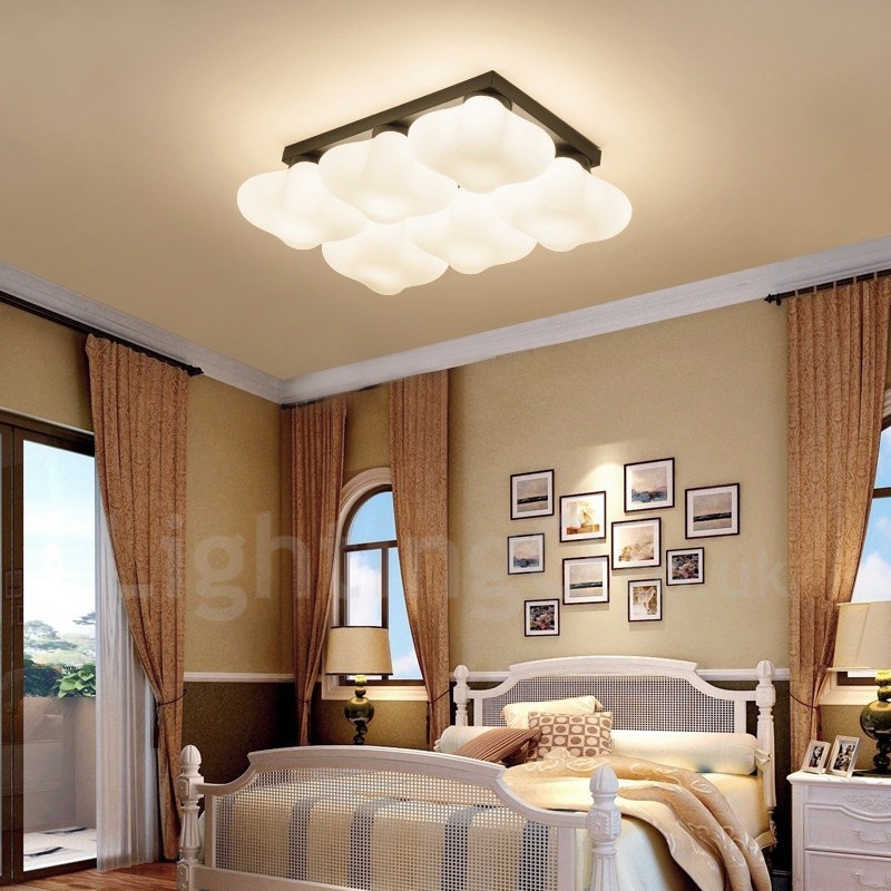 Lámpara empotrada integrada Rustic Lodge de 6 luces