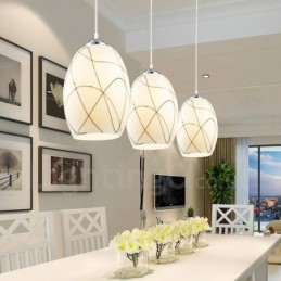 Lámpara colgante de metal integrada, moderna y contemporánea, de 3 luces
