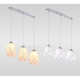 Lámpara colgante de metal integrada, moderna y contemporánea, de 3 luces
