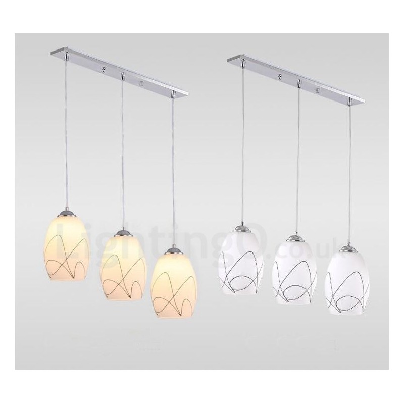 Lámpara colgante de metal integrada, moderna y contemporánea, de 3 luces