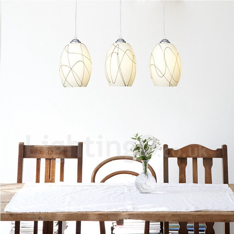 Lámpara colgante de metal integrada, moderna y contemporánea, de 3 luces
