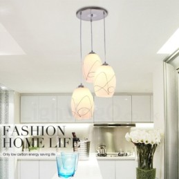 Lámpara colgante de metal integrada, moderna y contemporánea, de 3 luces