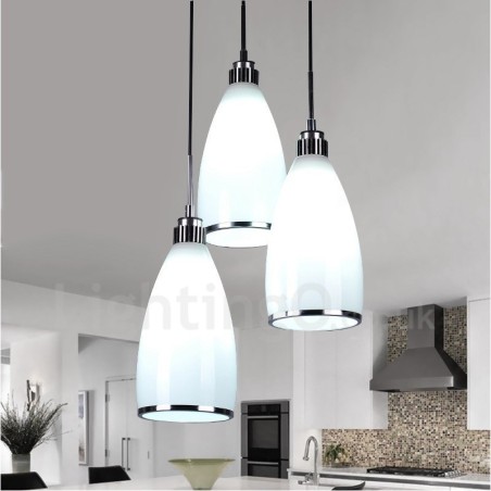 Lámpara colgante de metal integrada, moderna y contemporánea, de 3 luces Lámpara colgante de metal integrada, moderna y contemporánea, de 3 luces