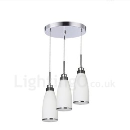 Lámpara colgante de metal integrada, moderna y contemporánea, de 3 luces