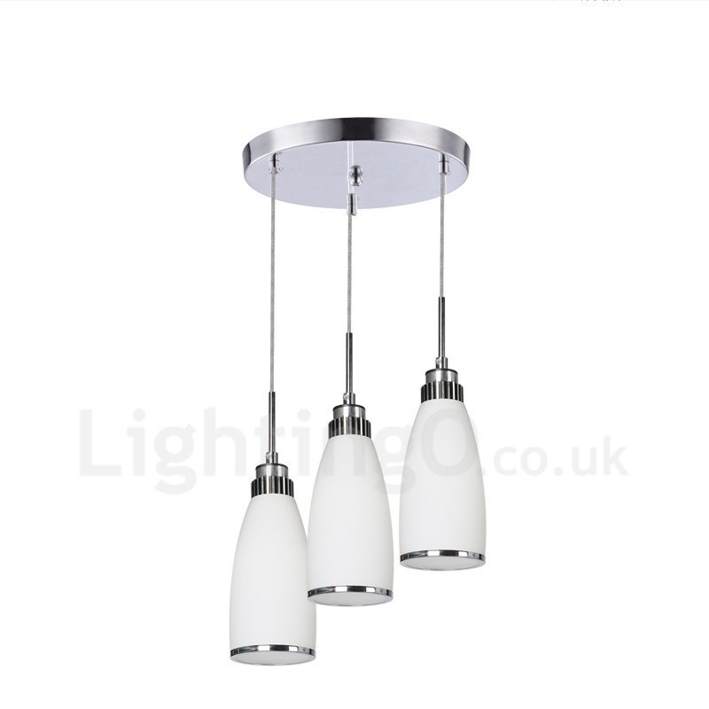 Lámpara colgante de metal integrada, moderna y contemporánea, de 3 luces