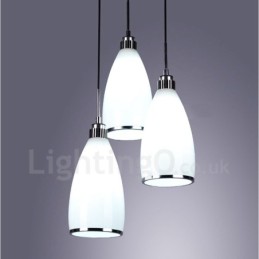 Lámpara colgante de metal integrada, moderna y contemporánea, de 3 luces
