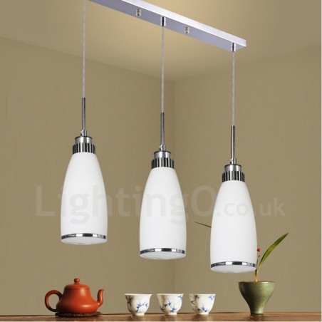 Lámpara colgante de metal integrada, moderna y contemporánea, de 3 luces Lámpara colgante de metal integrada, moderna y contemporánea, de 3 luces