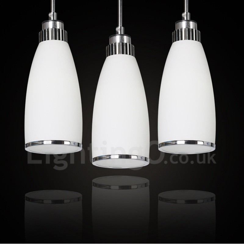Lámpara colgante de metal integrada, moderna y contemporánea, de 3 luces