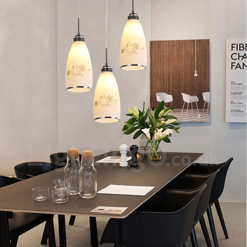 Lámpara colgante de metal integrada, moderna y contemporánea, de 3 luces