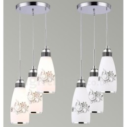 Lámpara colgante de metal integrada, moderna y contemporánea, de 3 luces