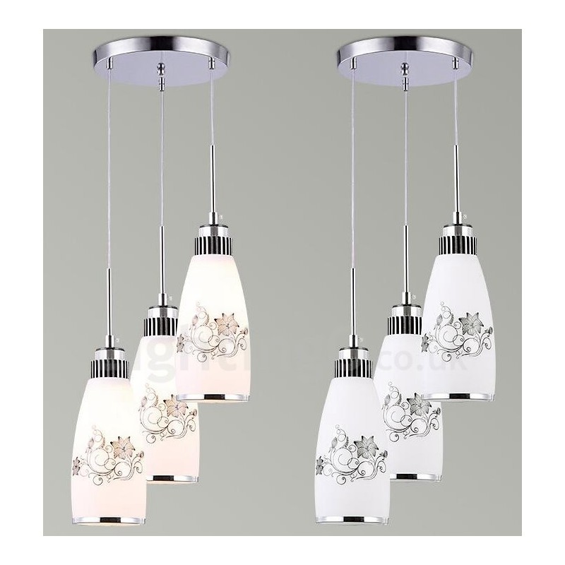 Lámpara colgante de metal integrada, moderna y contemporánea, de 3 luces