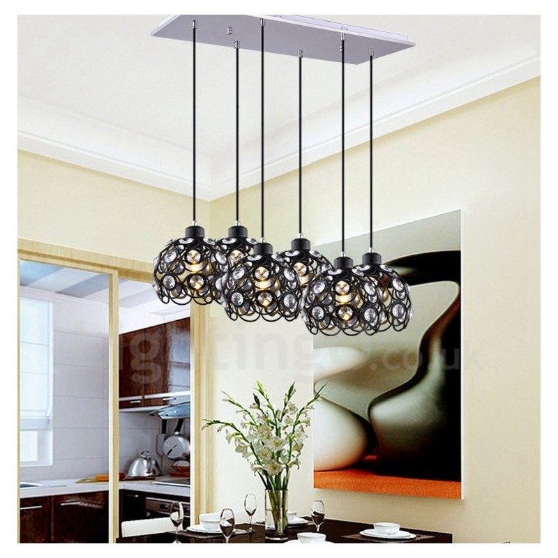 Lámpara colgante integrada Rustic Lodge de 6 luces