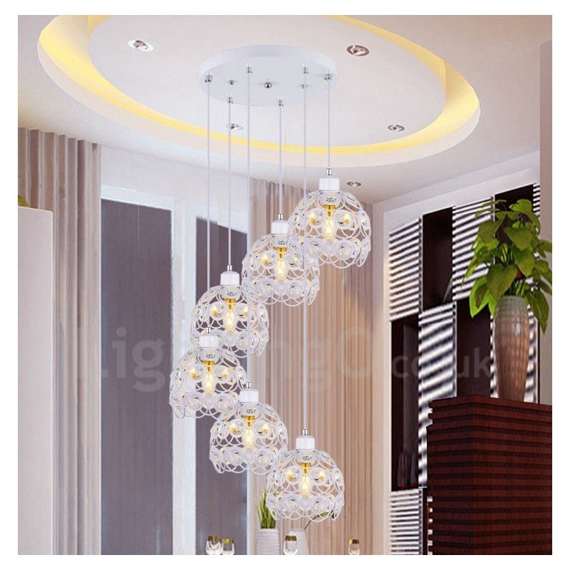 Lámpara colgante integrada Rustic Lodge de 6 luces