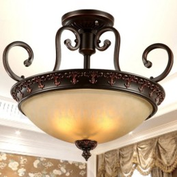 Lámpara empotrada de metal integrada Rustic Lodge de una sola luz