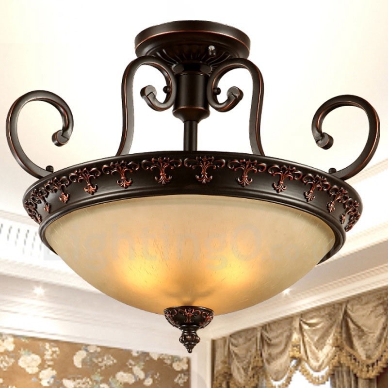 Lámpara empotrada de metal integrada Rustic Lodge de una sola luz