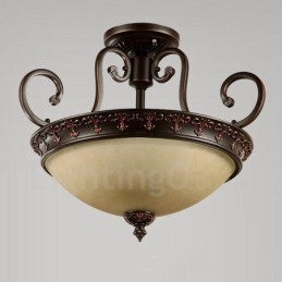 Lámpara empotrada de metal integrada Rustic Lodge de una sola luz