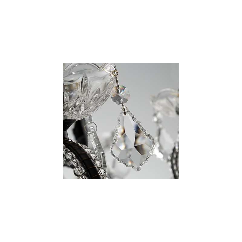 Lámpara de araña de cristal de 6 luces, moderna, contemporánea, tradicional, clásica, rústica, estilo cabaña, vintage, retro.