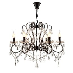 Lámpara de araña de cristal de 6 luces, moderna, contemporánea, tradicional, clásica, rústica, estilo cabaña, vintage, retro.