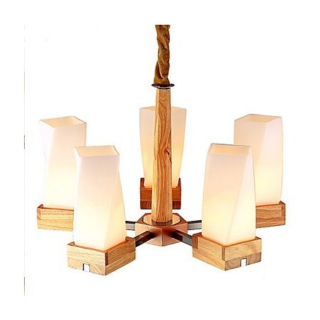 Lámpara de techo de madera maciza con iluminación artística sencilla y creativa Lámpara de techo de madera maciza con iluminación artística sencilla y creativa