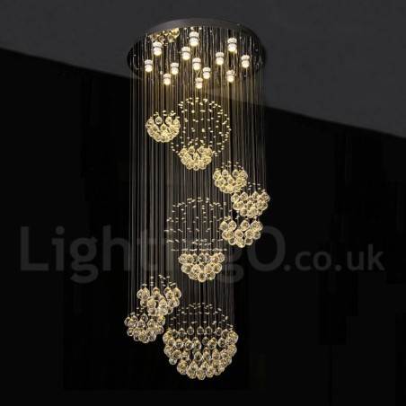 Lámpara colgante de techo de cristal de 5 metros de largo, moderna, para el hogar Lámpara colgante de techo de cristal de 5 metros de largo, moderna, para el hogar