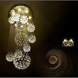 Lámpara colgante de techo de cristal de 5 metros de largo, moderna, para el hogar