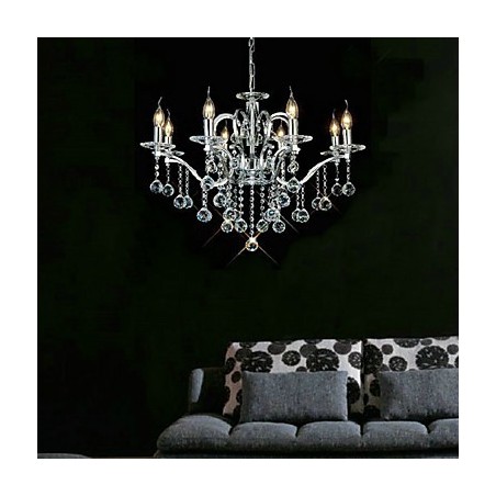 Elegante lámpara de araña de cristal con 8 luces