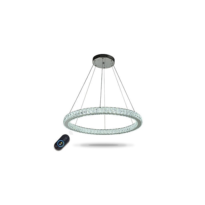 Lámpara colgante de techo con anillo regulable, moderna lámpara de araña para interiores con control remoto