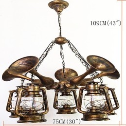 Lámpara de araña de metal con diseño de globo terráqueo estilo rústico vintage retro para diseñadores de estilo mini