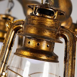 Lámpara de araña de metal con diseño de globo terráqueo estilo rústico vintage retro para diseñadores de estilo mini