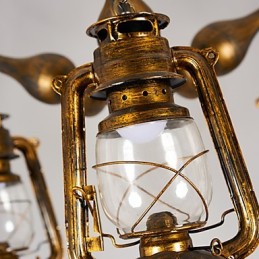 Lámpara de araña de metal con diseño de globo terráqueo estilo rústico vintage retro para diseñadores de estilo mini