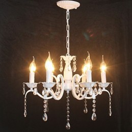 Lámpara de araña moderna de cristal estilo mini vela de hierro