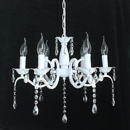 Lámpara de araña moderna de cristal estilo mini vela de hierro