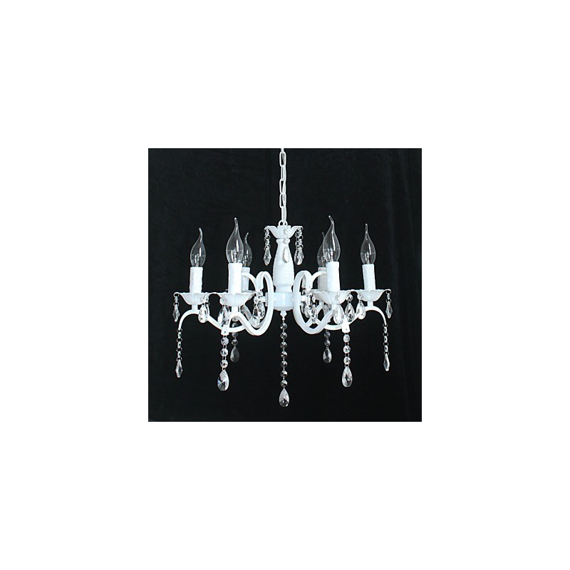 Lámpara de araña moderna de cristal estilo mini vela de hierro
