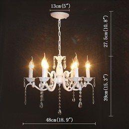Lámpara de araña moderna de cristal estilo mini vela de hierro