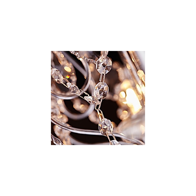 Lámpara de araña de metal y cristal, moderna, contemporánea, tradicional, clásica, campestre, cromada.