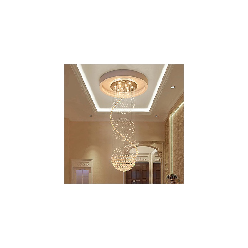 Lámpara colgante de techo de cristal moderna con forma de lágrima de lluvia de 10 luces y 2,5 metros de largo para interiores.