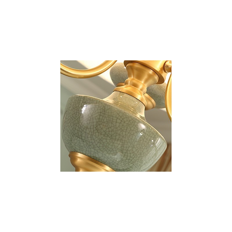 Araña de cobre, lámpara decorativa de jade