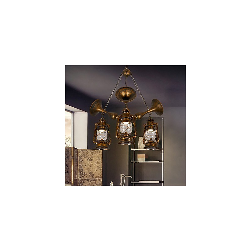 Lámpara de araña de metal con diseño de globo terráqueo estilo rústico vintage retro para diseñadores de estilo mini