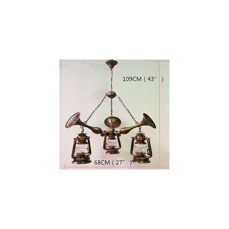 Lámpara de araña de metal con diseño de globo terráqueo estilo rústico vintage retro para diseñadores de estilo mini