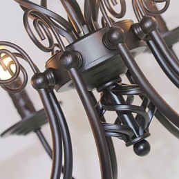 Lámpara de hierro simple europea, lámpara de vela, 8 candelabros