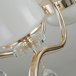 Lámpara de araña de cristal de metal con acabado galvanizado moderno y contemporáneo.